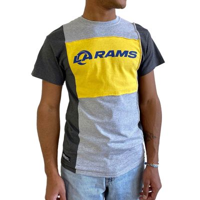 Men's Refried Apparel Heather Gray Los Angeles Rams Sustainable Split T-Shirt