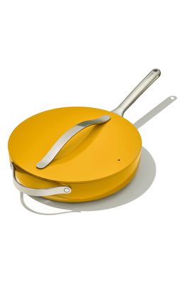 CARAWAY Nontoxic Ceramic Nonstick Saute Pan with Lid in Marigold