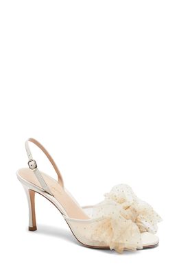 kate spade new york bridal sparkle slingback sandal in Parchment Fabric