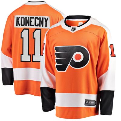 Men's Fanatics Branded Travis Konecny Orange Philadelphia Flyers Breakaway Player Jersey