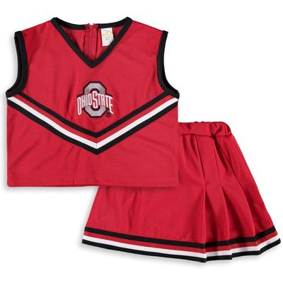 LITTLE KING Girls Youth Scarlet Ohio State Buckeyes Two-Piece Cheer Set