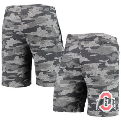 Men's Concepts Sport Charcoal/Gray Ohio State Buckeyes Camo Backup Terry Jam Lounge Shorts