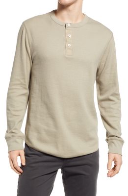 Madewell Thermal Henley T-Shirt in Pale Fatigue