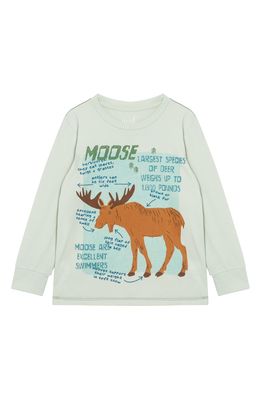 Peek Aren'T You Curious x The Nature Conservancy Kids' Moose Cotton Graphic Tee in Light Blue