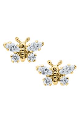 Mignonette Butterfly Birthstone Gold Earrings in April