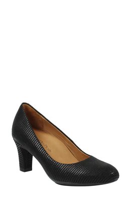 L'Amour des Pieds Jakoby Pump in Black Raindrop Suede