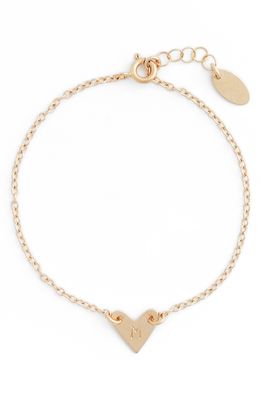 Nashelle Initial Heart Bracelet in Gold-M