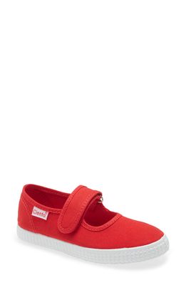 Cienta Canvas Mary Jane in Canvas Red