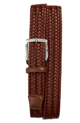 Torino Woven Leather Belt in Cognac