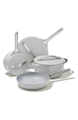 CARAWAY Non-Toxic Ceramic Non-Stick 7-Piece Cookware Set with Lid Storage in Gray