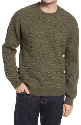 Bugatchi Crewneck Wool Blend Sweater in Olive