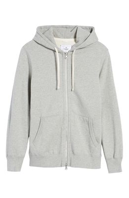 Reigning Champ Trim Fit Full Zip Hoodie in Heather Grey