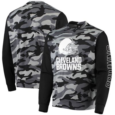 Men's FOCO Black Cleveland Browns Camo Long Sleeve T-Shirt