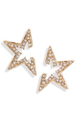 Ettika Star Light Crystal Embellished Stud Earrings in Gold