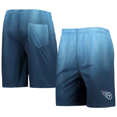 Men's FOCO Navy/Light Blue Tennessee Titans Pixel Gradient Training Shorts