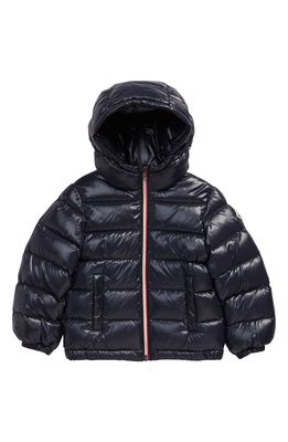 Moncler Water Resistant Hooded Down Puffer Jacket in Navy