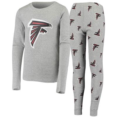 Outerstuff Youth Gray Atlanta Falcons Long Sleeve T-Shirt & Pants Sleep Set