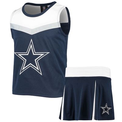 Outerstuff Youth Girls Navy Dallas Cowboys Two-Piece Spirit Cheerleader Set