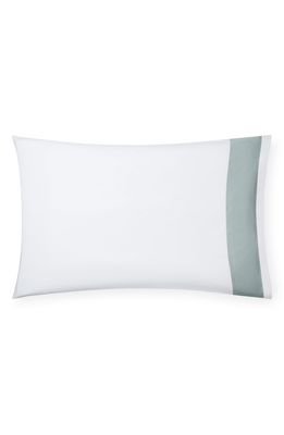 SFERRA Casida 200 Thread Count Pillowcase in White/Seagreen