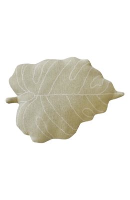 Lorena Canals Baby Leaf Knit Cushion in Light Olive Natural