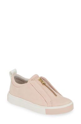 Blackstone RL62 Zip Front Sneaker in Cameo Rose Leather