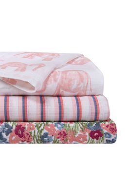 Burt's Bees Baby Burt's Bees 3-Pack Organic Cotton Muslin Swaddle Blankets in Blossom