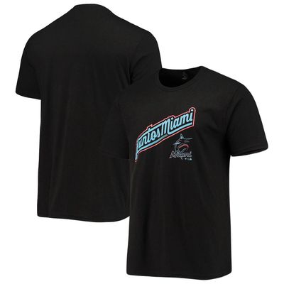 BREAKINGT Men's Black Miami Marlins Local Tri-Blend T-Shirt
