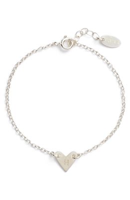 Nashelle Initial Heart Bracelet in Silver-H
