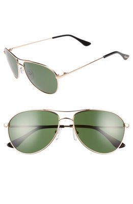 Brightside Orville 58mm Mirrored Aviator Sunglasses in Gold/Green