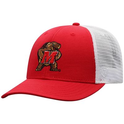 Men's Top of the World Red/White Maryland Terrapins Trucker Snapback Hat
