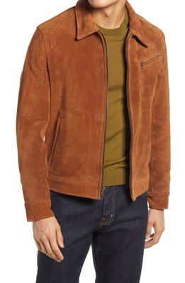 Schott NYC Men's Rough Out Suede Jacket in Saddle