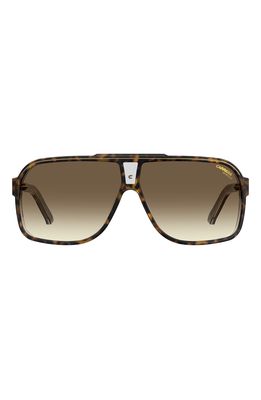 Carrera Eyewear Grand Prix 2 64mm Oversize Aviator Sunglasses in Dark Havana/Brown Gradient