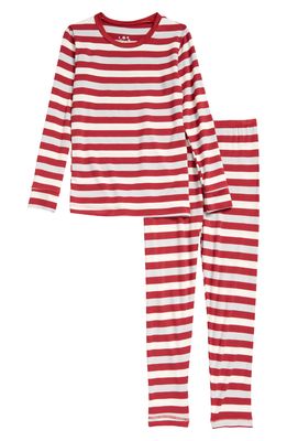 KicKee Pants Kids' Stripe Fitted Two-Piece Pajamas in Playground Stripes