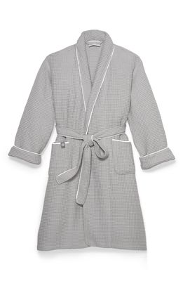 Boll & Branch Waffle Robe in Pewter/White