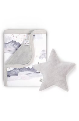 Oilo Misty Mountain Cuddle Blanket & Star Dream Pillow Set in Stone