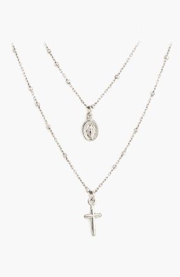 Speidel Cross & Miraculous Medal Double Strand Pendant Necklace in None