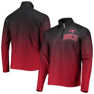 Men's FOCO Black/Red Tampa Bay Buccaneers Gradient Raglan Quarter-Zip Jacket