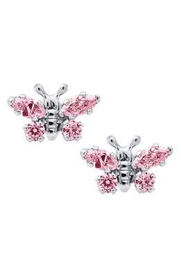 Mignonette Butterfly Birthstone Sterling Silver Earrings in October