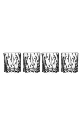 Orrefors City Set of 4 Crystal Old Fashioned Glasses in Clear