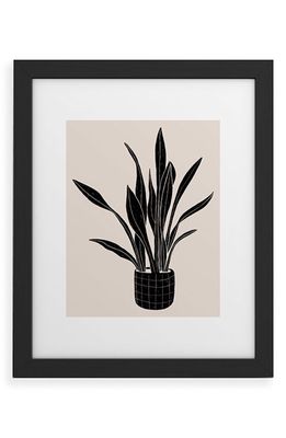 Deny Designs Snake Plant Framed Art Print in Black Frame 8X10
