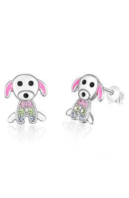 Chanteur Kids' Puppy Stud Earrings in Pink/multi