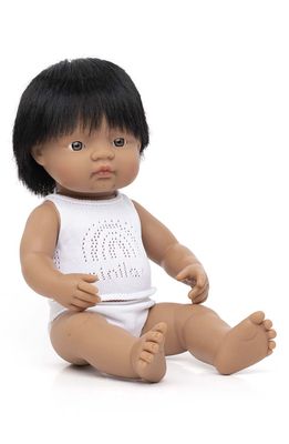 Miniland Hispanic Boy Baby Doll in Baby Girl