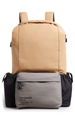 Ted Baker London Fredd Colorblock Backpack in Tan