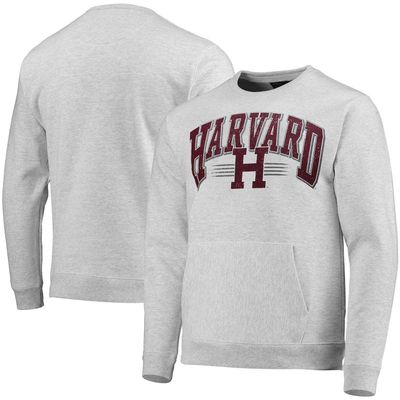 Men's League Collegiate Wear Heathered Gray Harvard Crimson Upperclassman Pocket Pullover Sweatshirt in Heather Gray