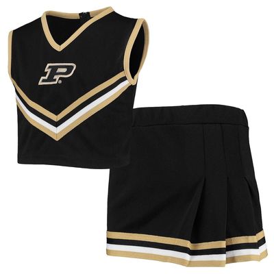LITTLE KING Girls Youth Black Purdue Boilermakers Two-Piece Cheer Set