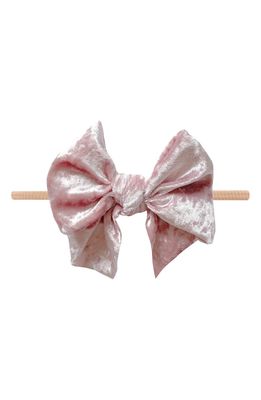 Baby Bling Velvet FAB Bow Headband in Blush/Crsh Ballet Pk