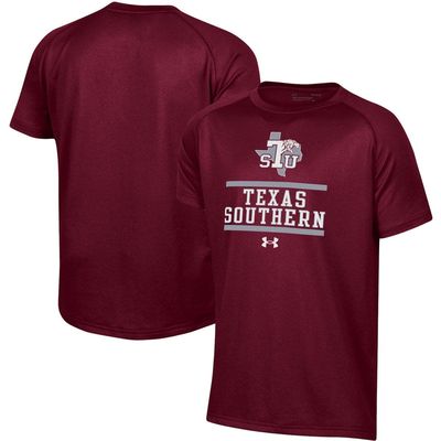 Youth Under Armour Maroon Texas Southern Tigers Primary Logo Tech Raglan Performance T-Shirt