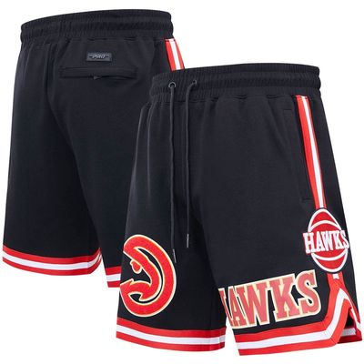 Men's Pro Standard Black Atlanta Hawks Chenille Shorts