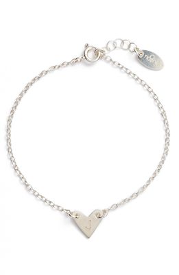 Nashelle Initial Heart Bracelet in Silver-J