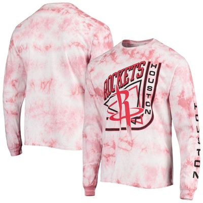 Men's Junk Food Houston Rockets Throwback Tie-Dye Long Sleeve T-Shirt in Red